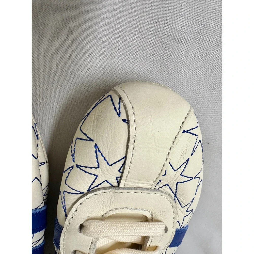 Adidas Tokyo Star Stitched Cream Blue Leather Sneakers IH6640 Womens 9.5